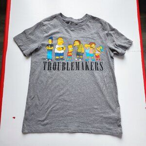 The Simpsons Troublemakers T-shirt boys size L (10-12) grey with graphic design
